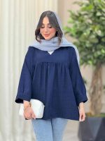 مانتو جلو بسته چین دار کد 6464 - تصویر 6