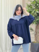 مانتو جلو بسته چین دار کد 6464