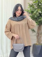 مانتو جلو بسته چین دار کد 6464 - تصویر 9