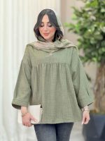 مانتو جلو بسته چین دار کد 6464 - تصویر 7