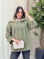 مانتو جلو بسته چین دار کد 6464 - تصویر 20