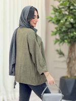 مانتو جلو بسته چین دار کد 6464 - تصویر 12