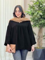 مانتو جلو بسته چین دار کد 6464 - تصویر 10