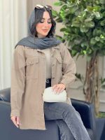 مانتو کتان جیب پاکتی بیتا کد 6428 - تصویر 4