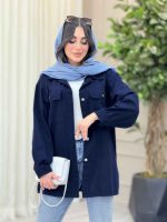 مانتو کتان جیب پاکتی بیتا کد 6428 - تصویر 2