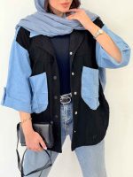 مانتو جین ترکیبی دو جیب ماریا کد 6305 - تصویر 5