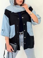 مانتو جین ترکیبی دو جیب ماریا کد 6305 - تصویر 15