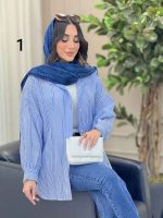 شومیز طرح دار دایانا کد 6463 - تصویر 24