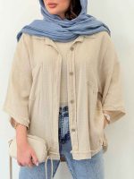 مانتو دو جیب پایین ریش کد 6178