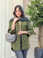 شومیز طرح گل نیوشا کد 6446 - تصویر 4