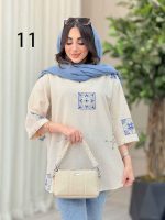 مانتو لینن جلو بسته طرح دار کد 6364 - تصویر 35