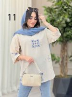 مانتو لینن جلو بسته طرح دار کد 6364 - تصویر 12