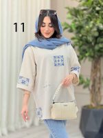 مانتو لینن جلو بسته طرح دار کد 6364 - تصویر 37