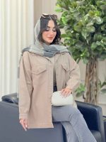 مانتو کتان پایین پاگن کد 6370 - تصویر 2