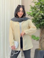شومیز راه راه پشت دکمه کد 6497 - تصویر 11