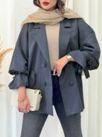 مانتو مازراتی چهاردکمه دو جیب کد 6509 - تصویر 3
