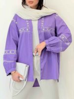 شومیز گلدوزی آدلیا کد 6505 - تصویر 6
