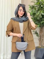 مانتو دو دکمه آستین پاگن ملیسا کد 6512 - تصویر 8