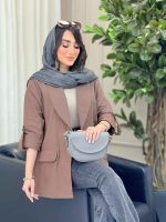 مانتو دو دکمه آستین پاگن ملیسا کد 6512 - تصویر 13