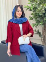 مانتو دو دکمه آستین پاگن ملیسا کد 6512 - تصویر 16