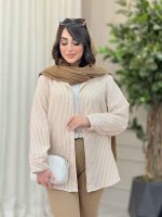 مانتو راه راه ریز پشت سه دکمه کد 6499 - تصویر 17