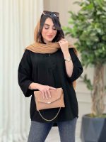 مانتو یقه ایستاده جلو بسته کد 6457 - تصویر 18