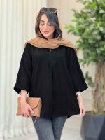 مانتو یقه ایستاده جلو بسته کد 6457 - تصویر 12