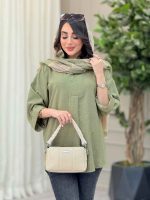 مانتو یقه ایستاده جلو بسته کد 6457 - تصویر 11