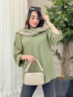 مانتو یقه ایستاده جلو بسته کد 6457 - تصویر 17