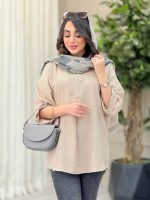 مانتو یقه ایستاده جلو بسته کد 6457 - تصویر 20