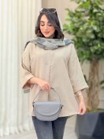 مانتو یقه ایستاده جلو بسته کد 6457 - تصویر 16