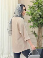 مانتو یقه ایستاده جلو بسته کد 6457 - تصویر 10