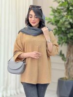 مانتو یقه ایستاده جلو بسته کد 6457 - تصویر 15