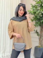 مانتو یقه ایستاده جلو بسته کد 6457 - تصویر 9