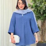 مانتو یقه ایستاده جلو بسته کد 6457