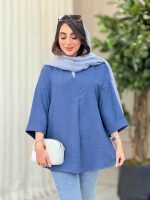 مانتو یقه ایستاده جلو بسته کد 6457