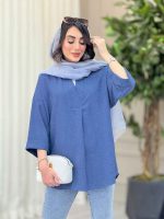 مانتو یقه ایستاده جلو بسته کد 6457 - تصویر 13