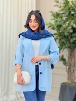 مانتو دو دکمه جیب نما رانیا کد 6511 - تصویر 5