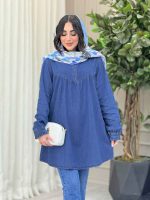 مانتو جین یقه چهار دکمه کد 6420 - تصویر 6