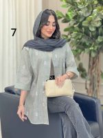 شومیز آستین پاکتی طرح دار کد 6493 - تصویر 20