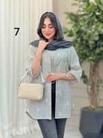 شومیز آستین پاکتی طرح دار کد 6493 - تصویر 3