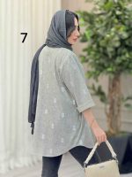 شومیز آستین پاکتی طرح دار کد 6493 - تصویر 18
