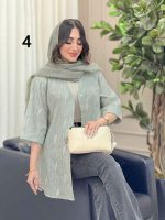 شومیز آستین پاکتی طرح دار کد 6493 - تصویر 15