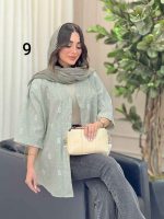 شومیز آستین پاکتی طرح دار کد 6493 - تصویر 17