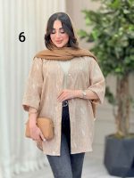 شومیز آستین پاکتی طرح دار کد 6493 - تصویر 7