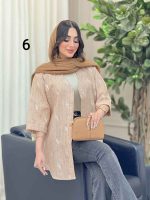 شومیز آستین پاکتی طرح دار کد 6493 - تصویر 12