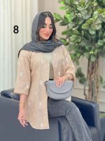 شومیز آستین پاکتی طرح دار کد 6493 - تصویر 23
