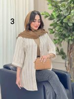 شومیز آستین پاکتی طرح دار کد 6493 - تصویر 19
