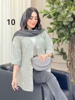 شومیز آستین پاکتی طرح دار کد 6493 - تصویر 25