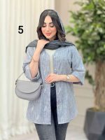 شومیز آستین پاکتی طرح دار کد 6493 - تصویر 26